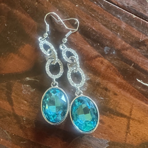 paparazzi Jewelry - Paparazzi Elegant Silver and Blue Dangle & Grey and Opal Dangle Earrings